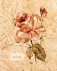 Rose on Cracked Linen by Cheri Blum